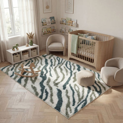 Moodi Shaggy Green Nyra Rug - The Rugs - Art Fever