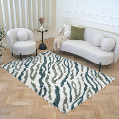 Moodi Shaggy Green Nyra Rug - The Rugs - Art Fever