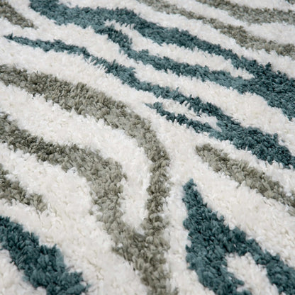 Moodi Shaggy Green Nyra Rug - The Rugs - Art Fever