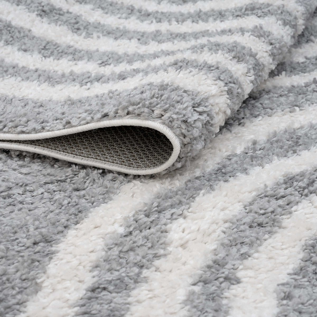 Moodi Shaggy Grey Echo Rug - The Rugs - Art Fever