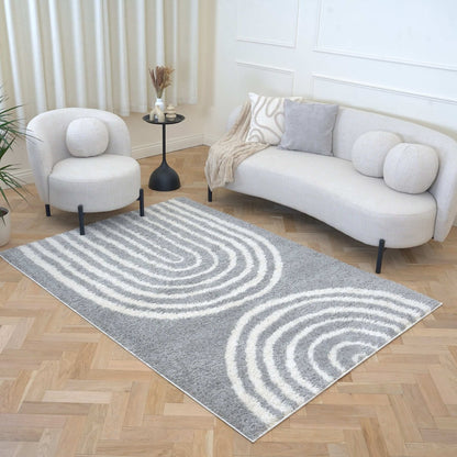 Moodi Shaggy Grey Echo Rug - The Rugs - Art Fever
