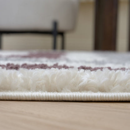 Moodi Shaggy Grey/Purple Contour Rug - The Rugs - Art Fever