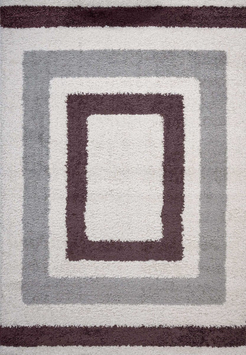 Moodi Shaggy Grey/Purple Contour Rug - The Rugs - Art Fever