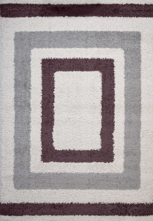 Moodi Shaggy Grey/Purple Contour Rug - The Rugs - Art Fever