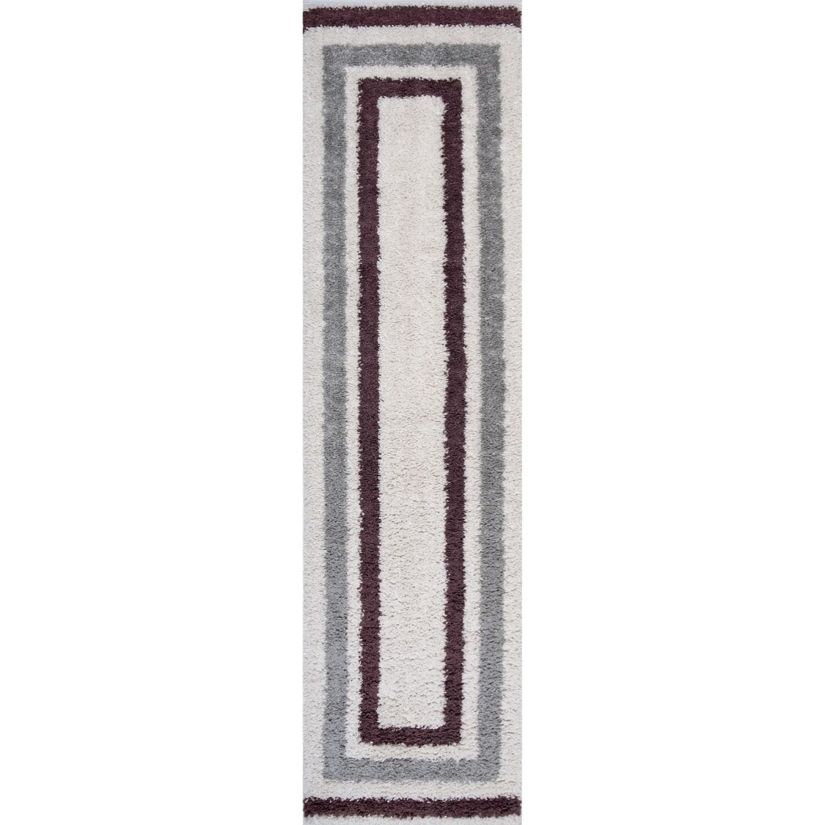 Moodi Shaggy Grey/Purple Contour Rug - The Rugs - Art Fever
