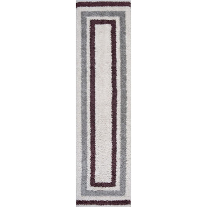 Moodi Shaggy Grey/Purple Contour Rug - The Rugs - Art Fever