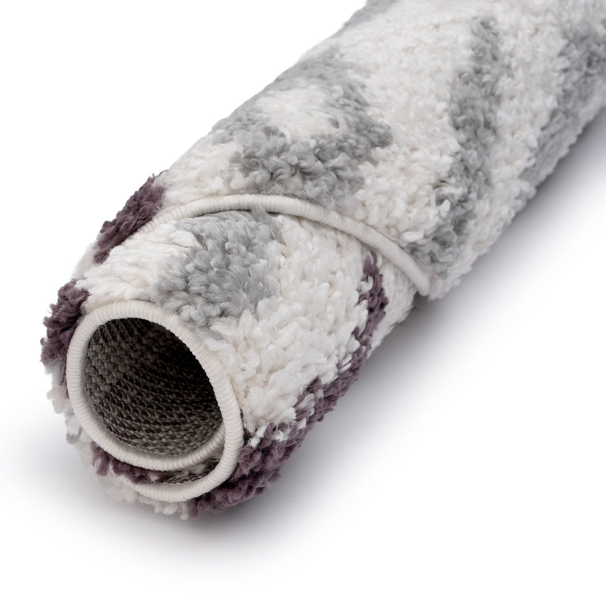 Moodi Shaggy Grey/Purple Mauvine Rug - The Rugs - Art Fever