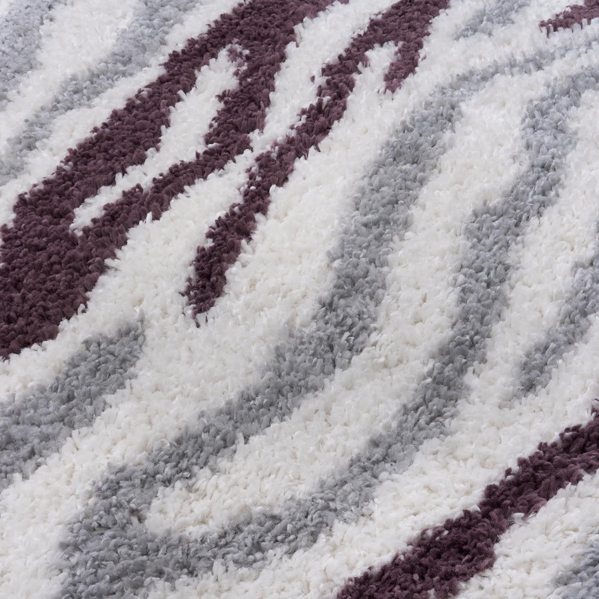 Moodi Shaggy Grey/Purple Mauvine Rug - The Rugs - Art Fever