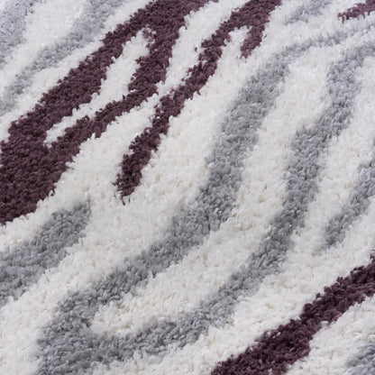 Moodi Shaggy Grey/Purple Mauvine Rug - The Rugs - Art Fever