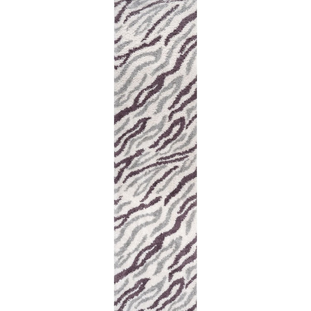 Moodi Shaggy Grey/Purple Mauvine Rug - The Rugs - Art Fever
