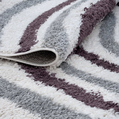 Moodi Shaggy Grey/Purple Smokeberry Rug - The Rugs - Art Fever