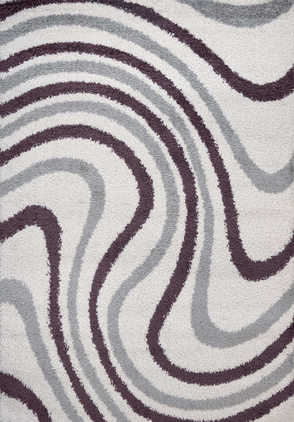 Moodi Shaggy Grey/Purple Smokeberry Rug - The Rugs - Art Fever