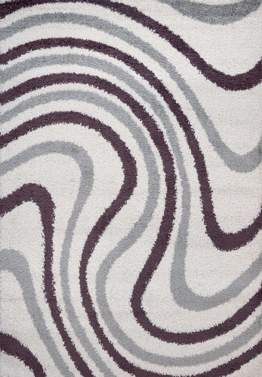 Moodi Shaggy Grey/Purple Smokeberry Rug - The Rugs - Art Fever