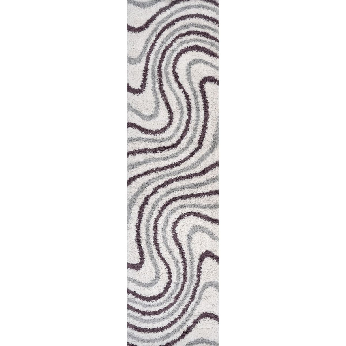 Moodi Shaggy Grey/Purple Smokeberry Rug - The Rugs - Art Fever