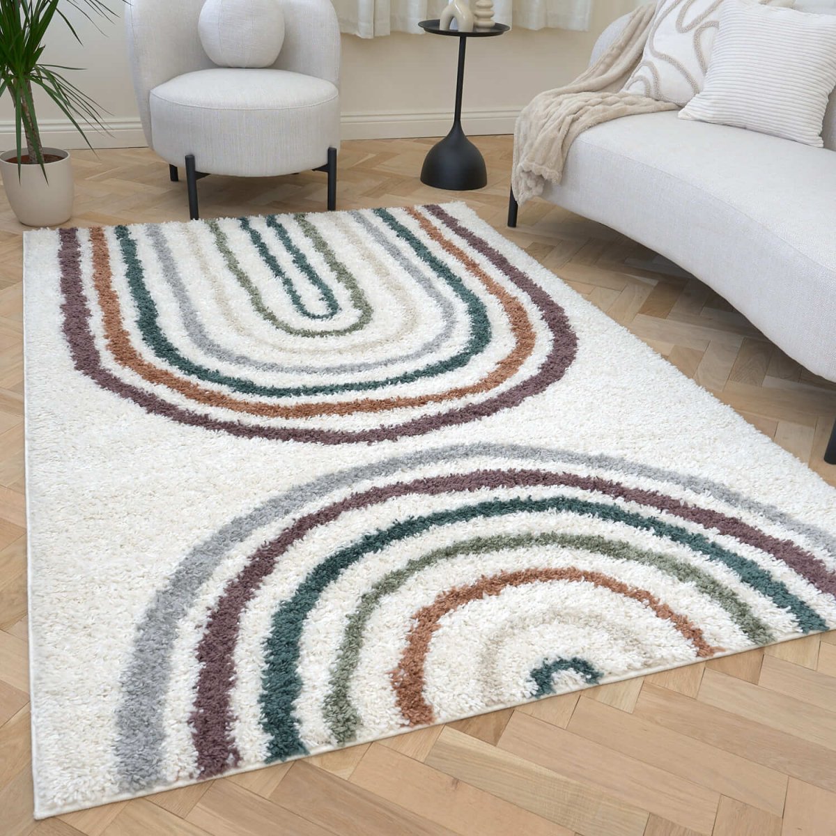 Moodi Shaggy Multicolour Raincat Rug - The Rugs - Art Fever