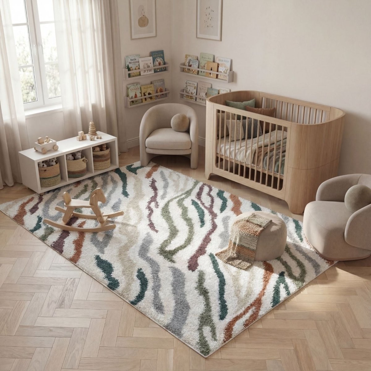 Moodi Shaggy Multicolour Tidecrest Rug - The Rugs - Art Fever