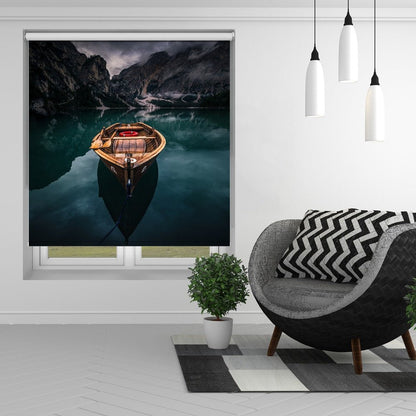 Moody Lake Rowboat Printed Roller Blind - 1X2957875 - Art Fever - Art Fever