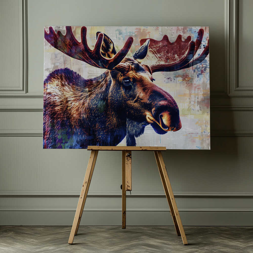Moose Canvas Print Wall Art 1X2745338 - ART FEVER - Art Fever