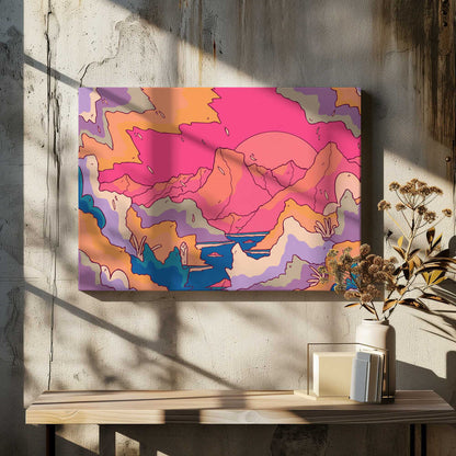 Morning in the mountains Canvas Print Wall Art 1X2891033 - ART FEVER - Art Fever