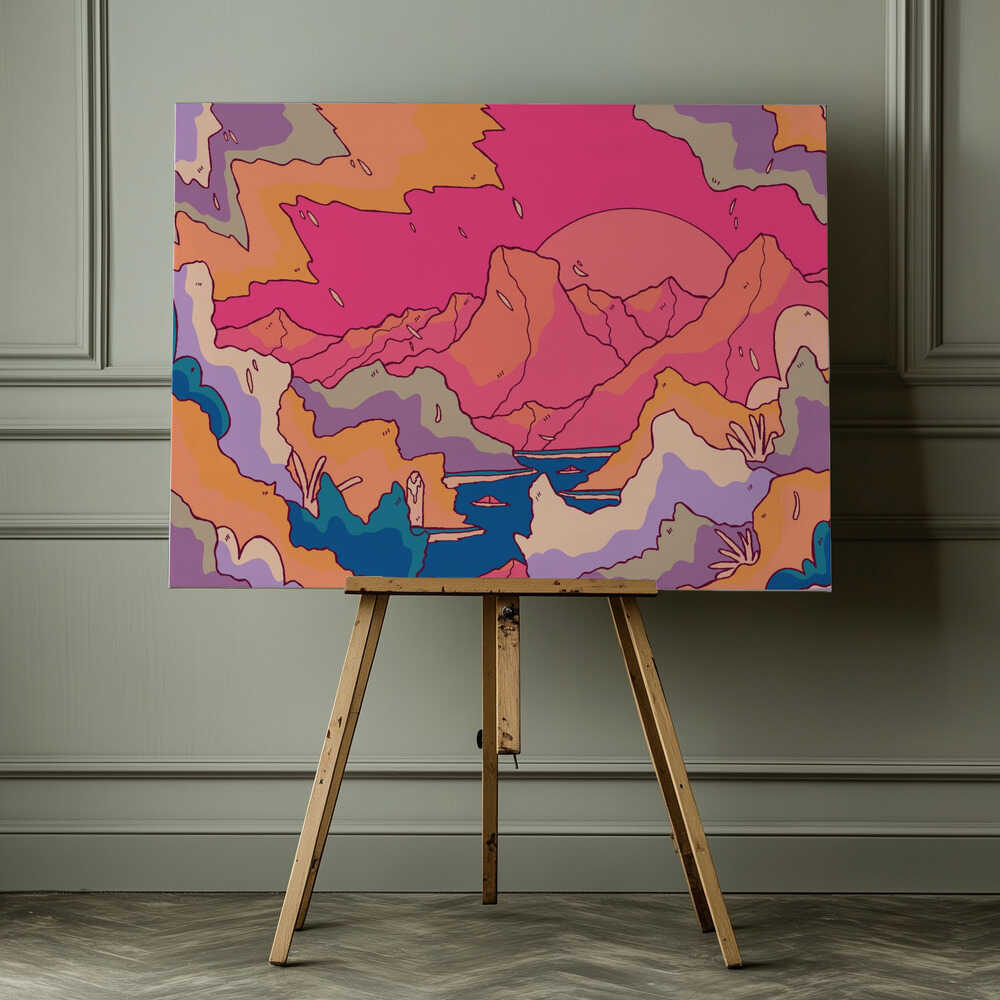 Morning in the mountains Canvas Print Wall Art 1X2891033 - ART FEVER - Art Fever