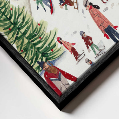 Mountain landscape with houses in the snow Canvas Print Wall Art 1X2663480 - ART FEVER - Art Fever