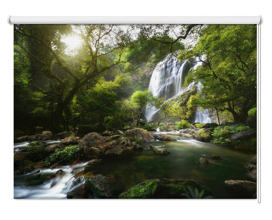 Mountain stream waterfall Printed Picture Photo Roller Blind - 1X1190651 - Art Fever - Art Fever