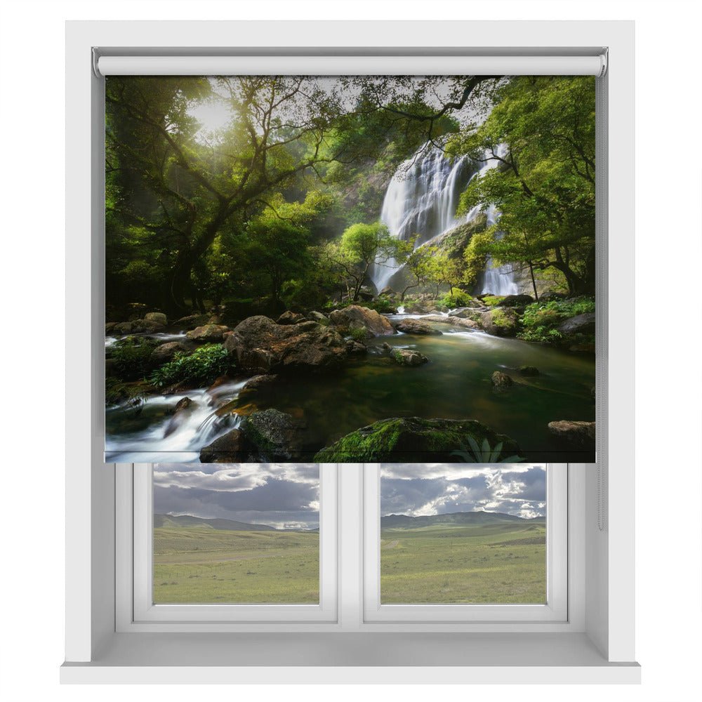 Mountain stream waterfall Printed Picture Photo Roller Blind - 1X1190651 - Art Fever - Art Fever