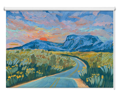 Mountains & Sunrise Painting Printed Picture Photo Roller Blind - 1X2662293 - Pictufy - Art Fever