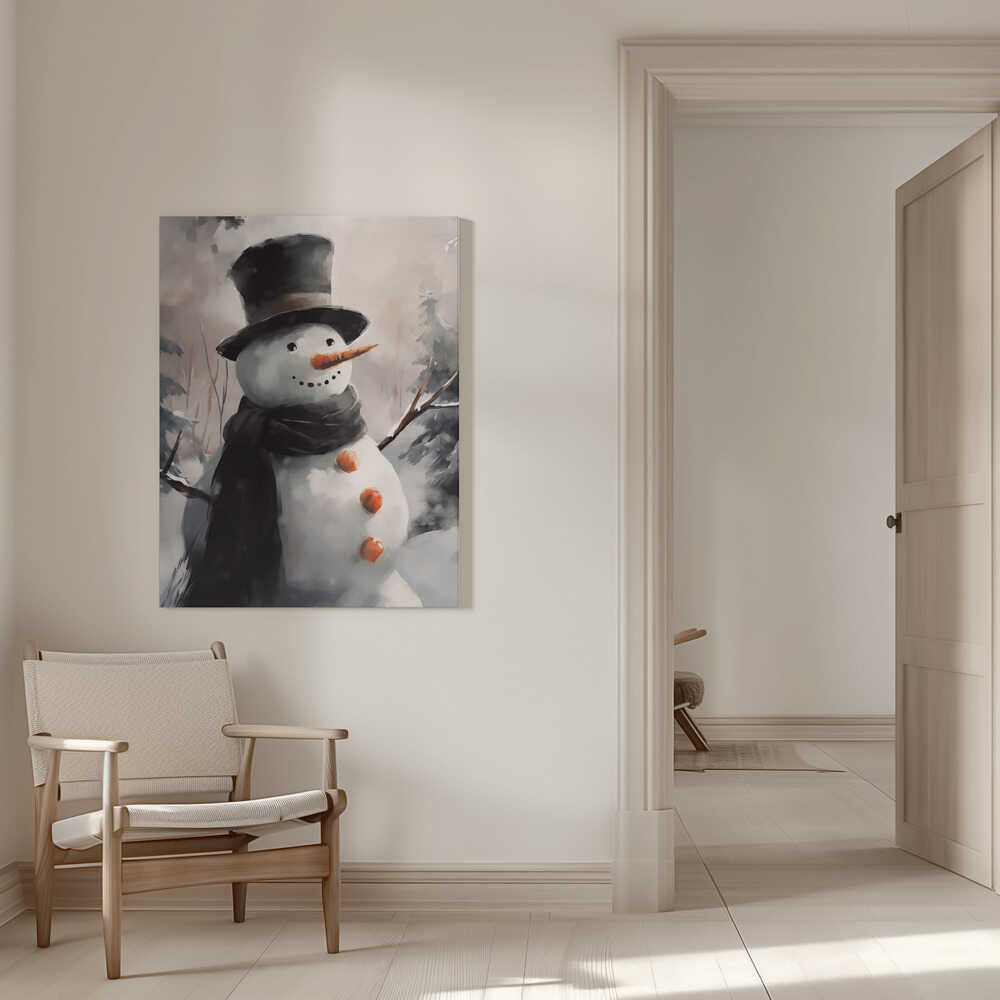 Mr Snowman Canvas Print Wall Art 1X3231135 - ART FEVER - Art Fever