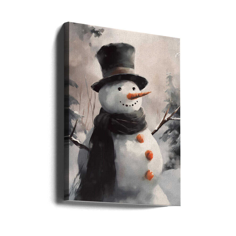 Mr Snowman Canvas Print Wall Art 1X3231135 - ART FEVER - Art Fever