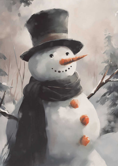 Mr Snowman Canvas Print Wall Art 1X3231135 - ART FEVER - Art Fever