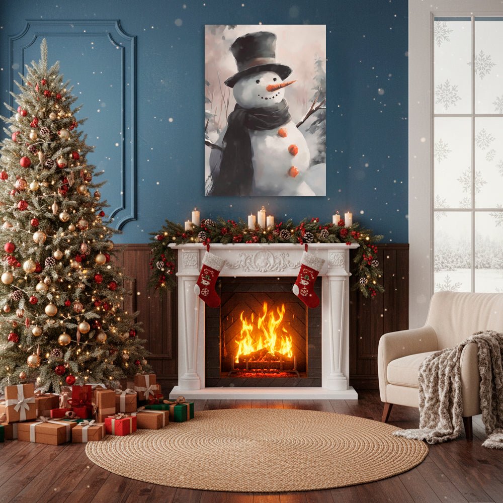 Mr Snowman Canvas Print Wall Art 1X3231135 - ART FEVER - Art Fever