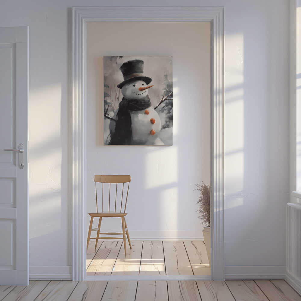 Mr Snowman Canvas Print Wall Art 1X3231135 - ART FEVER - Art Fever