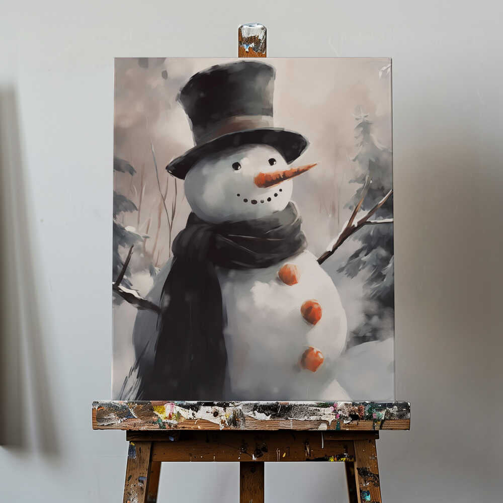 Mr Snowman Canvas Print Wall Art 1X3231135 - ART FEVER - Art Fever