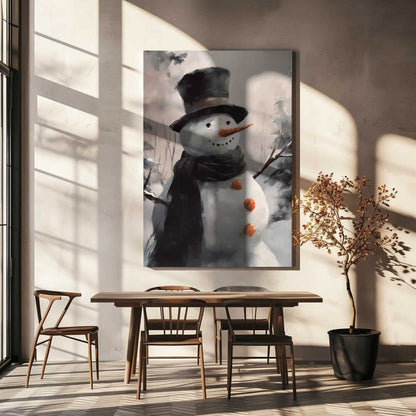 Mr Snowman Canvas Print Wall Art 1X3231135 - ART FEVER - Art Fever