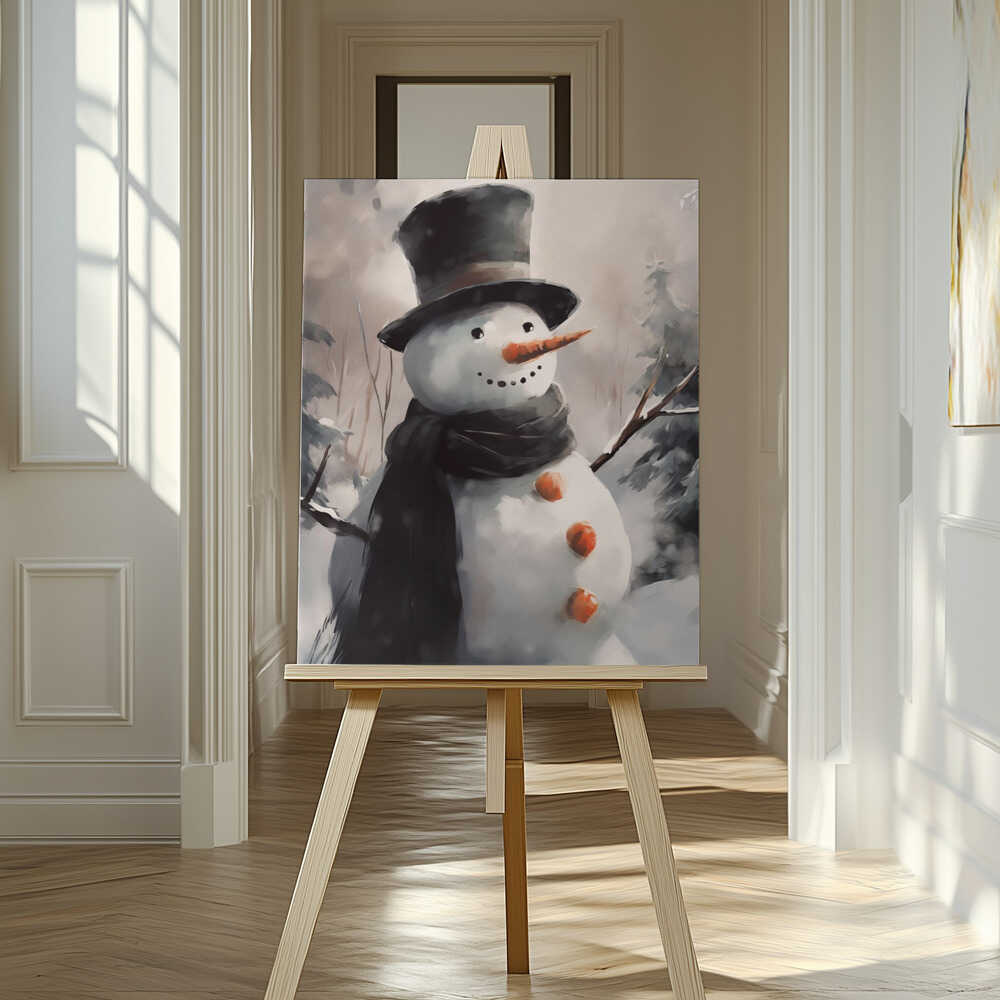 Mr Snowman Canvas Print Wall Art 1X3231135 - ART FEVER - Art Fever
