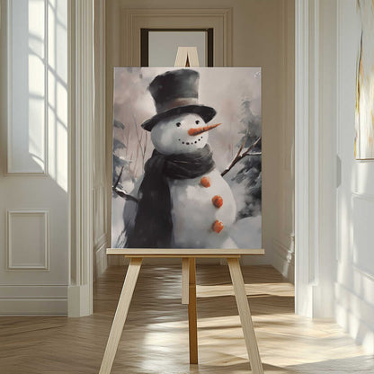 Mr Snowman Canvas Print Wall Art 1X3231135 - ART FEVER - Art Fever
