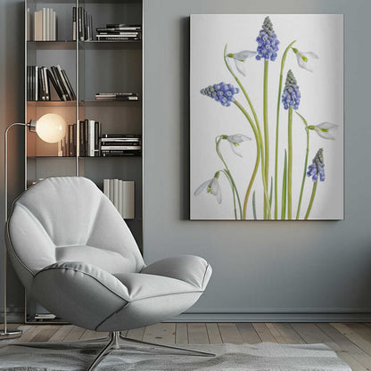 Muscari and Galanthus Canvas Print Wall Art 1X1119923 - ART FEVER - Art Fever