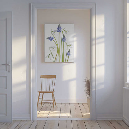 Muscari and Galanthus Canvas Print Wall Art 1X1119923 - ART FEVER - Art Fever