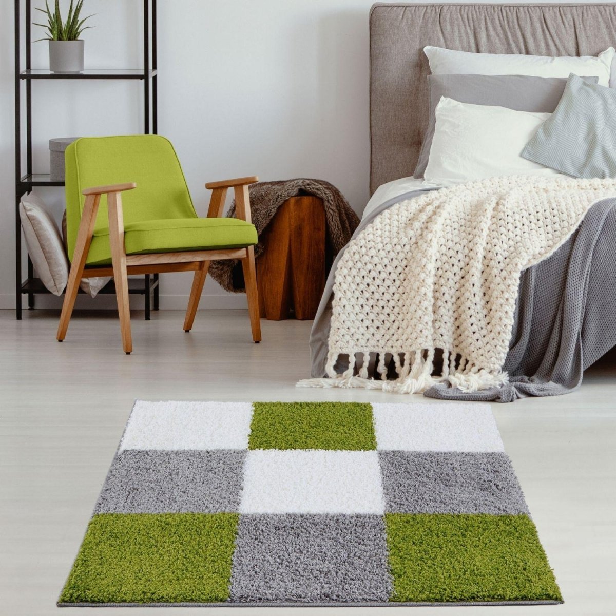 Myshaggy Geometric Green Rug - The Rugs - Art Fever