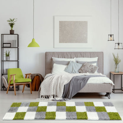 Myshaggy Geometric Green Rug - The Rugs - Art Fever