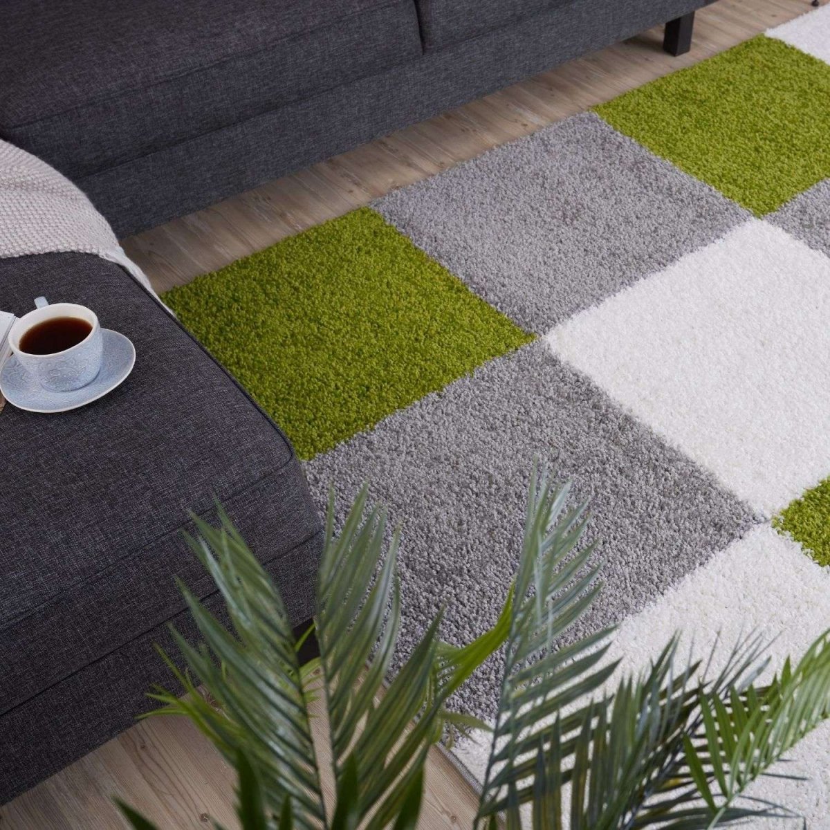 Myshaggy Geometric Green Rug - The Rugs - Art Fever