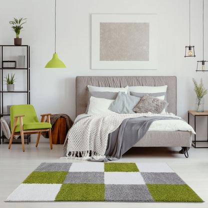 Myshaggy Geometric Green Rug - The Rugs - Art Fever
