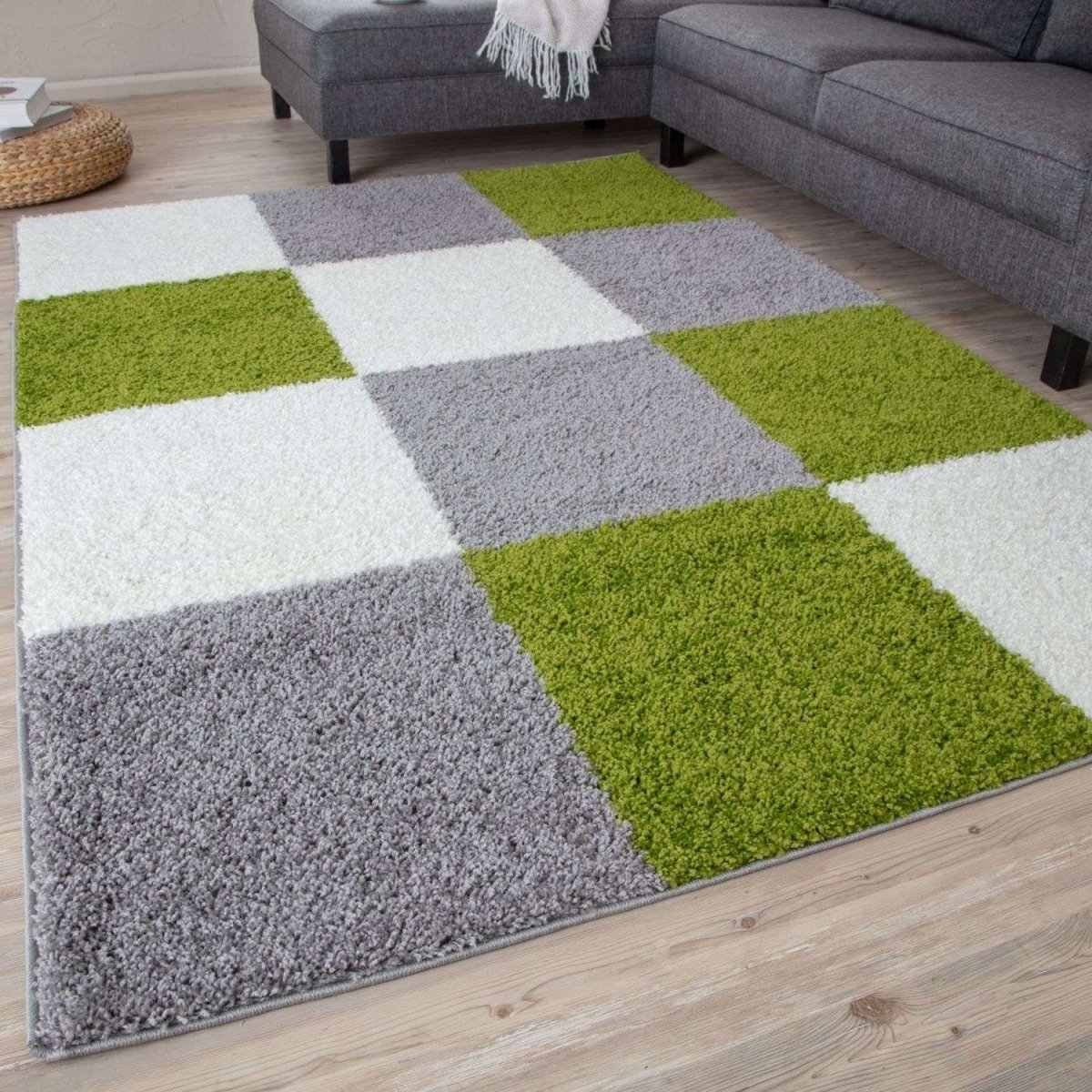 Myshaggy Geometric Green Rug - The Rugs - Art Fever