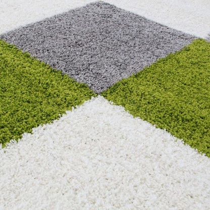 Myshaggy Geometric Green Rug - The Rugs - Art Fever