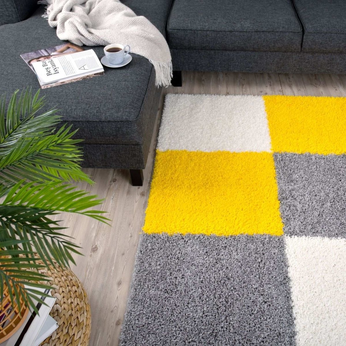 Myshaggy Geometric Yellow Rug - The Rugs - Art Fever