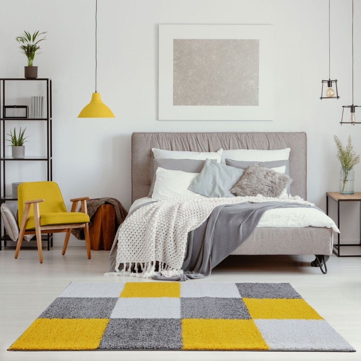 Myshaggy Geometric Yellow Rug - The Rugs - Art Fever