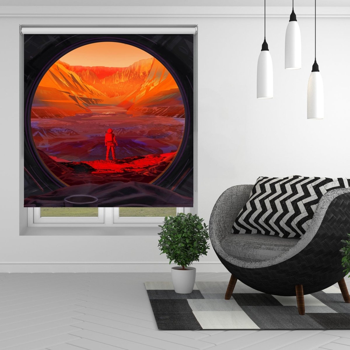 NASA Astronaut on Mars space scene Printed Picture Photo Roller Blind - RB1386) - Art Fever - Art Fever