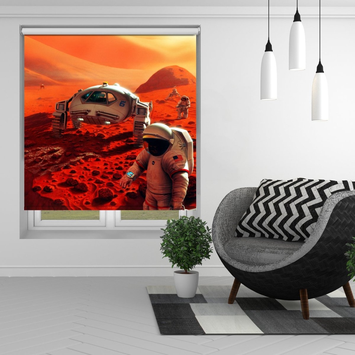 NASA illustration of humans on Mars space scene Printed Picture Photo Roller Blind - RB1385 - Art Fever - Art Fever