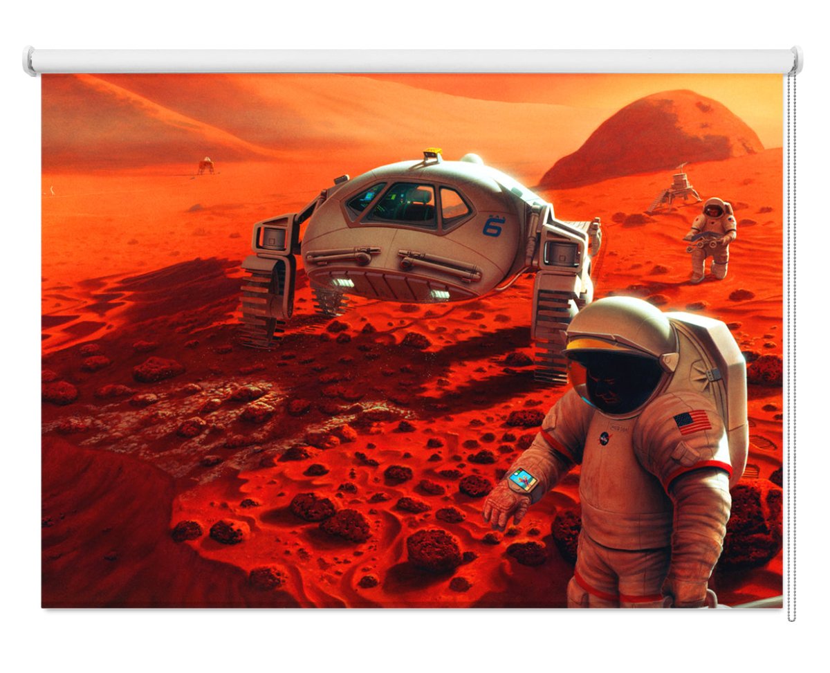 NASA illustration of humans on Mars space scene Printed Picture Photo Roller Blind - RB1385 - Art Fever - Art Fever